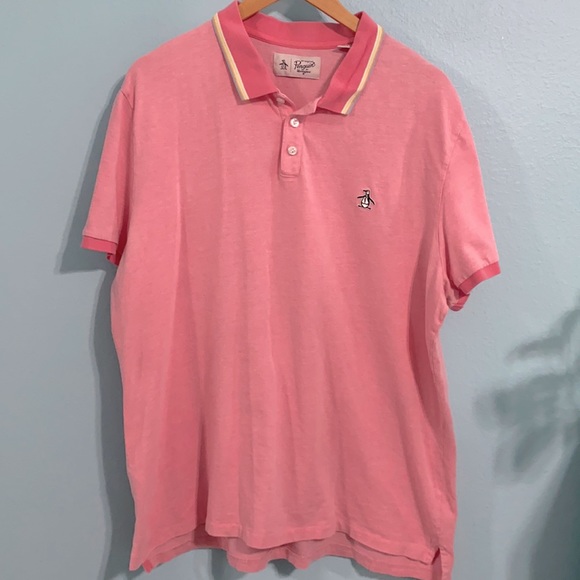 ORIGINAL PENGUIN PINK COLLARD T-SHIRT SZ XXL - Picture 2 of 7